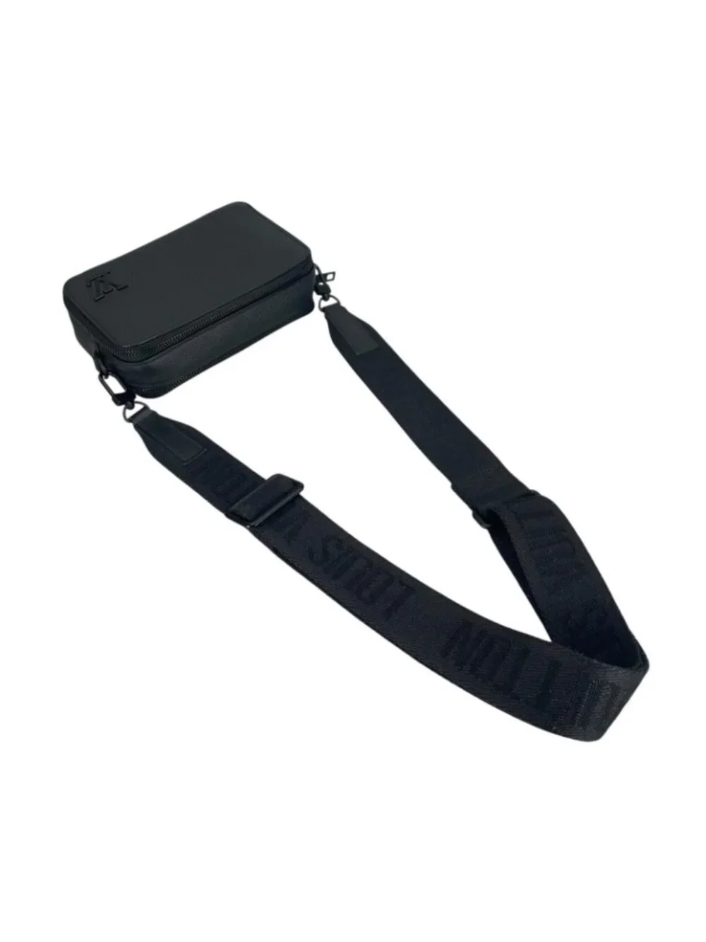 Louis Vuitton Alpha Wearable Wallet Shoulder Bag Leather Black Aerogram